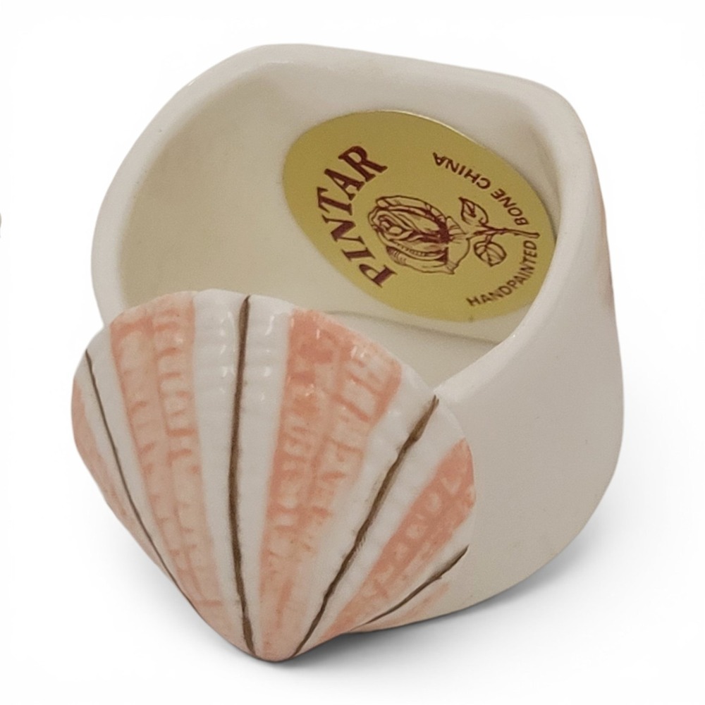 Vintage Shell Napkin Rings Set 7 Hand Painted Bone China Pintar Bloomingdale's